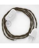 Lamp wiring, TC13 Brown Cotton 1,80 m. Choose the colour of the switch and plug.