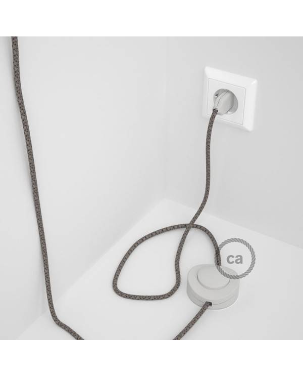 Wiring Pedestal, RD64 Anthracite Diamond Cotton and Natural Linen 3 m. Choose the colour of the switch and plug.