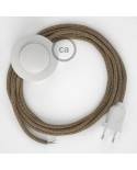 Wiring Pedestal, RS82 Brown Cotton and Natural Linen 3 m. Choose the colour of the switch and plug.