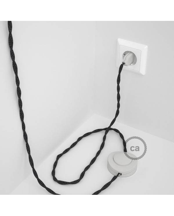 Wiring Pedestal, TN03 Anthracite Natural Linen 3 m. Choose the colour of the switch and plug.