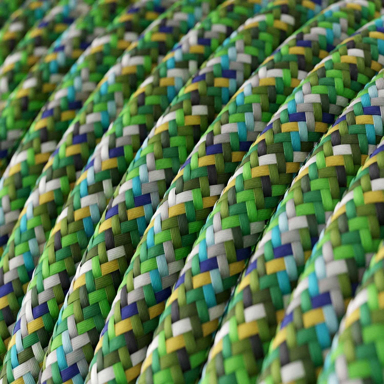 Glossy Green Pixel Palette Textile Cable - The Original Creative-Cables - RX05 round 2x0.75mm / 3x0.75mm