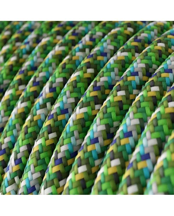 Ronde flexibele electriciteit textielkabel van viscose. RX05 - pixel groen