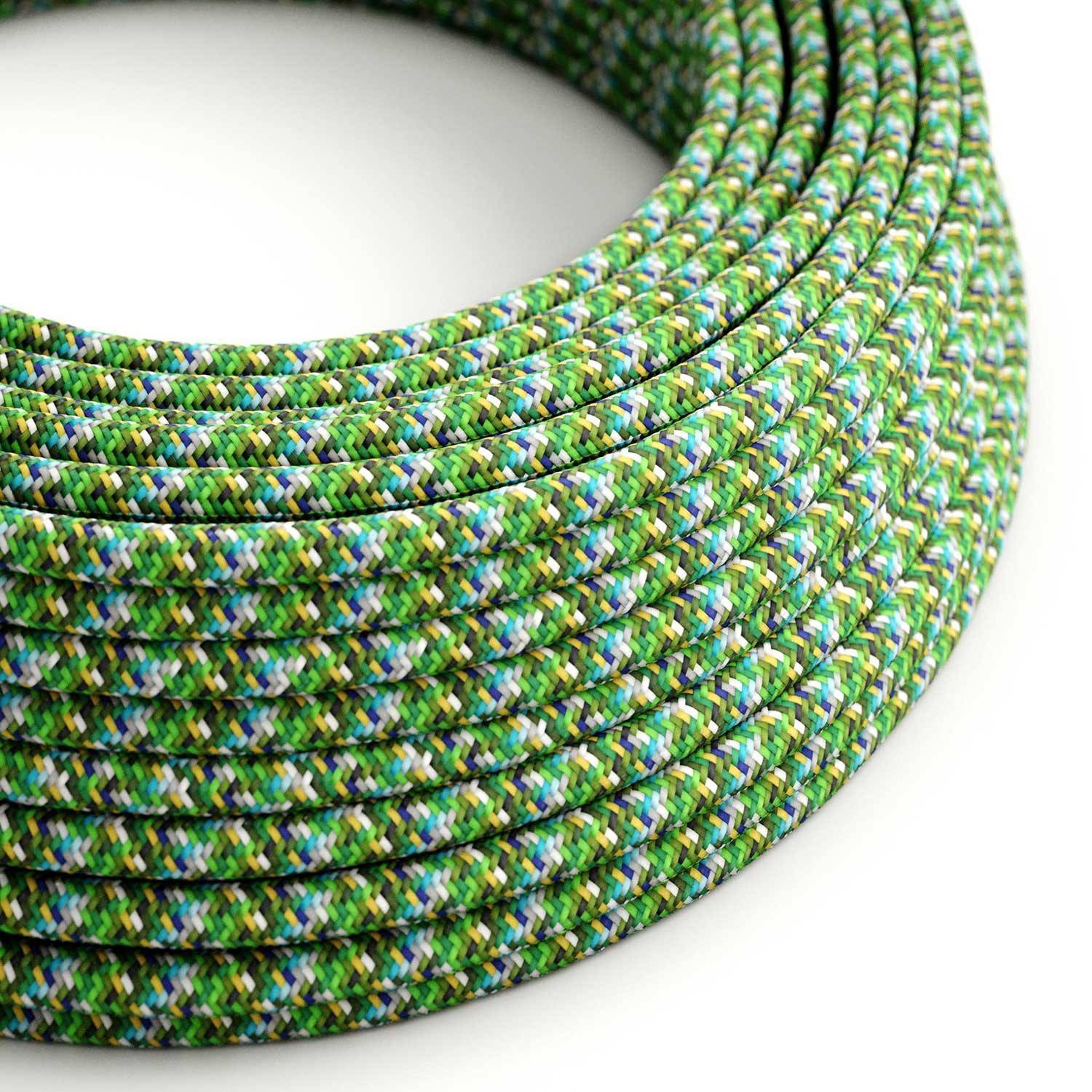 Paletă de culori Glossy Green Pixel pentru cablu textil - Creative-Cables Original - RX05 rotund 2x0.75mm / 3x0.75mm