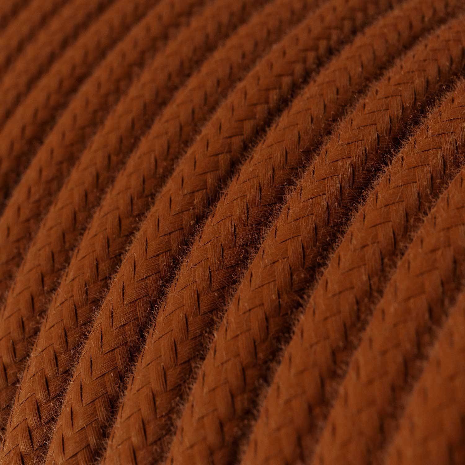 Cotton Cinnamon Brown Textile Cable - The Original Creative-Cables - RC23 round 2x0.75mm / 3x0.75mm