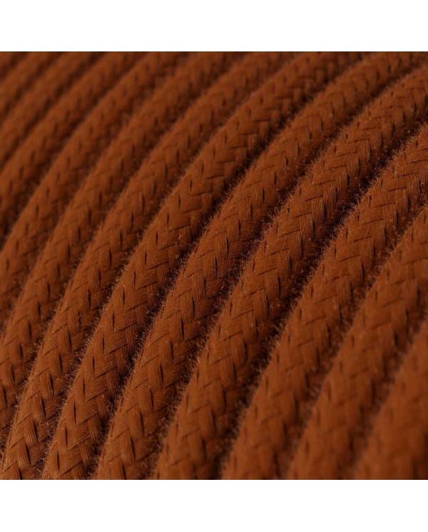 Cablu textil de culoare maro cu scorțișoară din bumbac - The Original Creative-Cables - RC23 rotund 2x0.75mm / 3x0.75mm