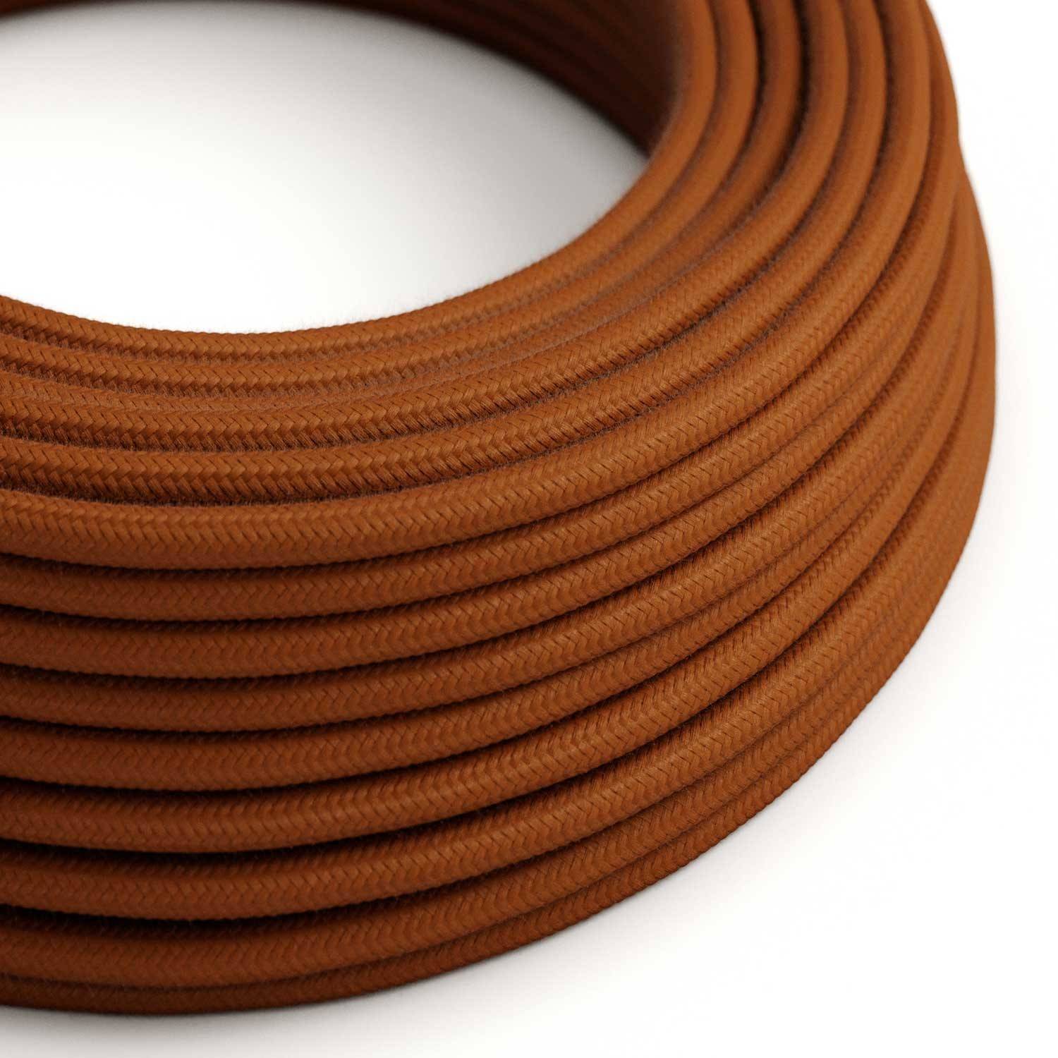 Cablu textil de culoare maro cu scorțișoară din bumbac - The Original Creative-Cables - RC23 rotund 2x0.75mm / 3x0.75mm