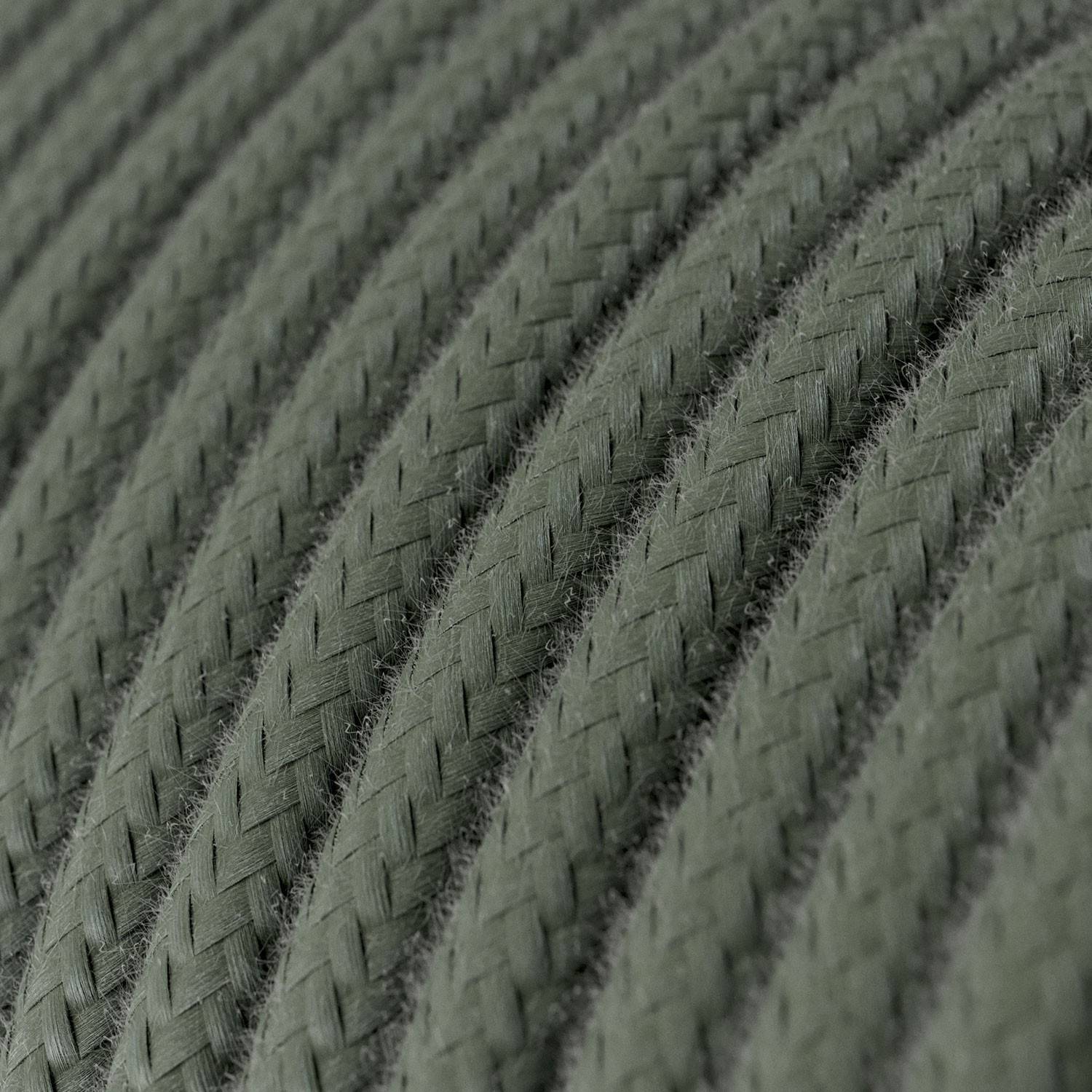 Cablu textil din bumbac verde salcie - Creative-Cables Original - RC63 rotund 2x0.75mm / 3x0.75mm