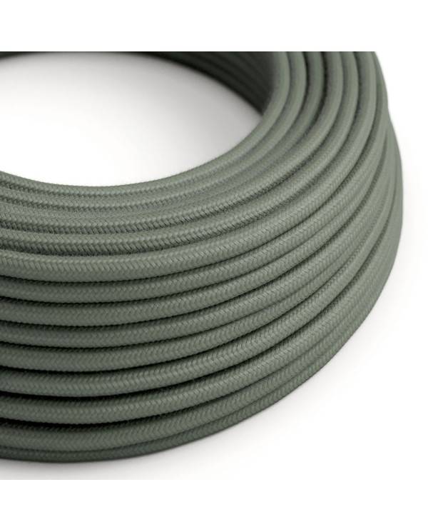 Cablu textil din bumbac verde salcie - Creative-Cables Original - RC63 rotund 2x0.75mm / 3x0.75mm