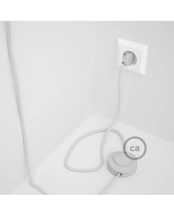 Wiring Pedestal, RC01 White Cotton 3 m. Choose the colour of the switch and plug.