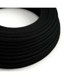 Cablu textil din bumbac, negru cărbune - Creative-Cables - RC04 rotund 2x0.75mm / 3x0.75mm