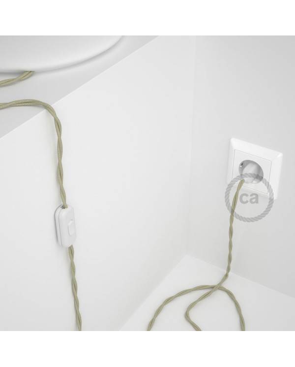 Lamp wiring, TC43 Dove Cotton 1,80 m. Choose the colour of the switch and plug.