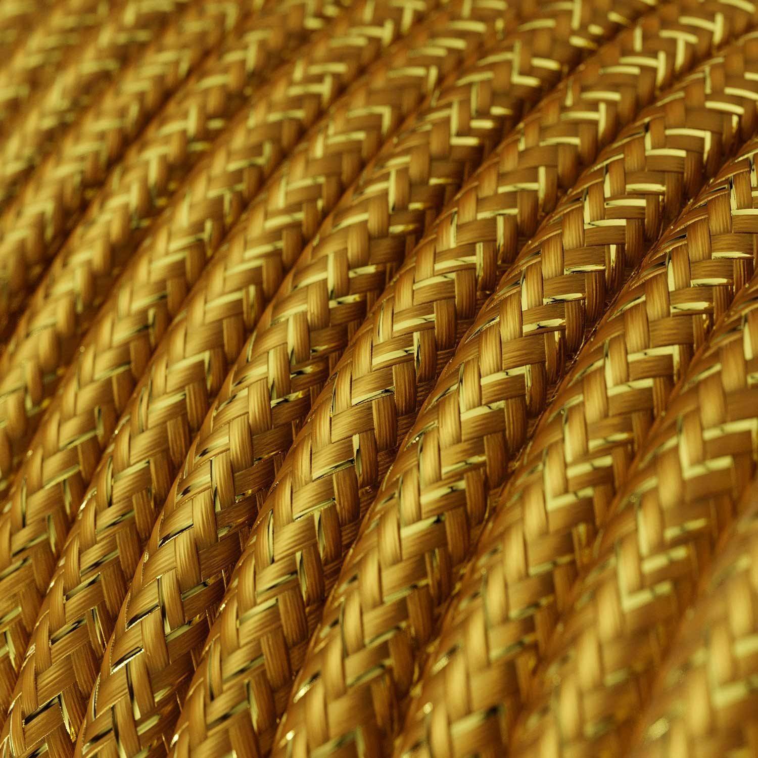 Ronde flexibele glinsterende electriciteit textielkabel van viscose. RL05 - goud