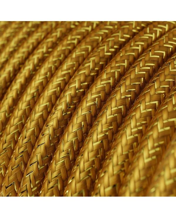 Glossy Gold Glitter Textile Cable - The Original Creative-Cables - RL05 round 2x0.75mm / 3x0.75mm