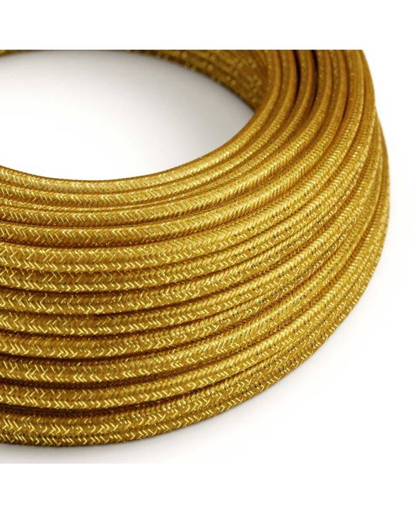 Ronde flexibele glinsterende electriciteit textielkabel van viscose. RL05 - goud