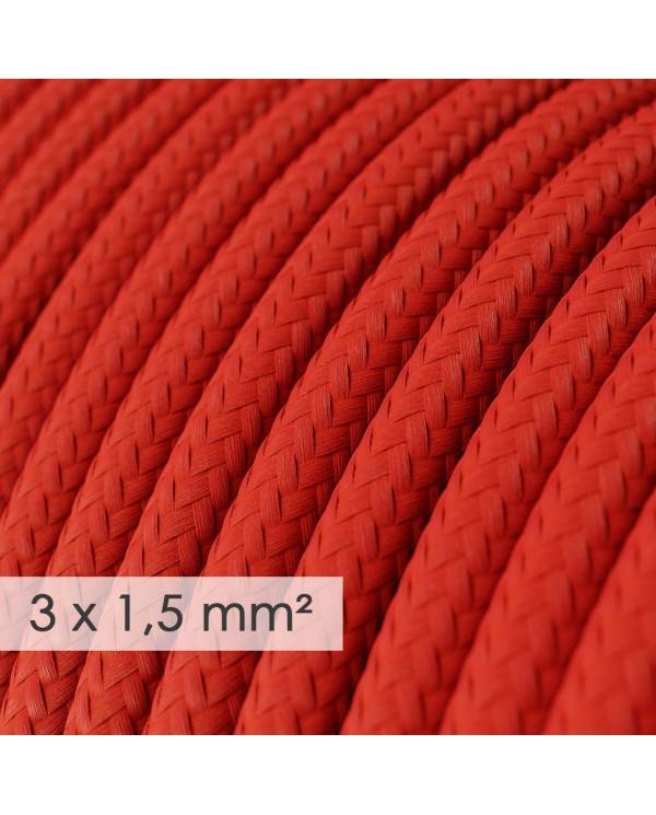 Lang overbruggings- strijkijzersnoer 3 x 1,50 mm. - rood viscose RM09