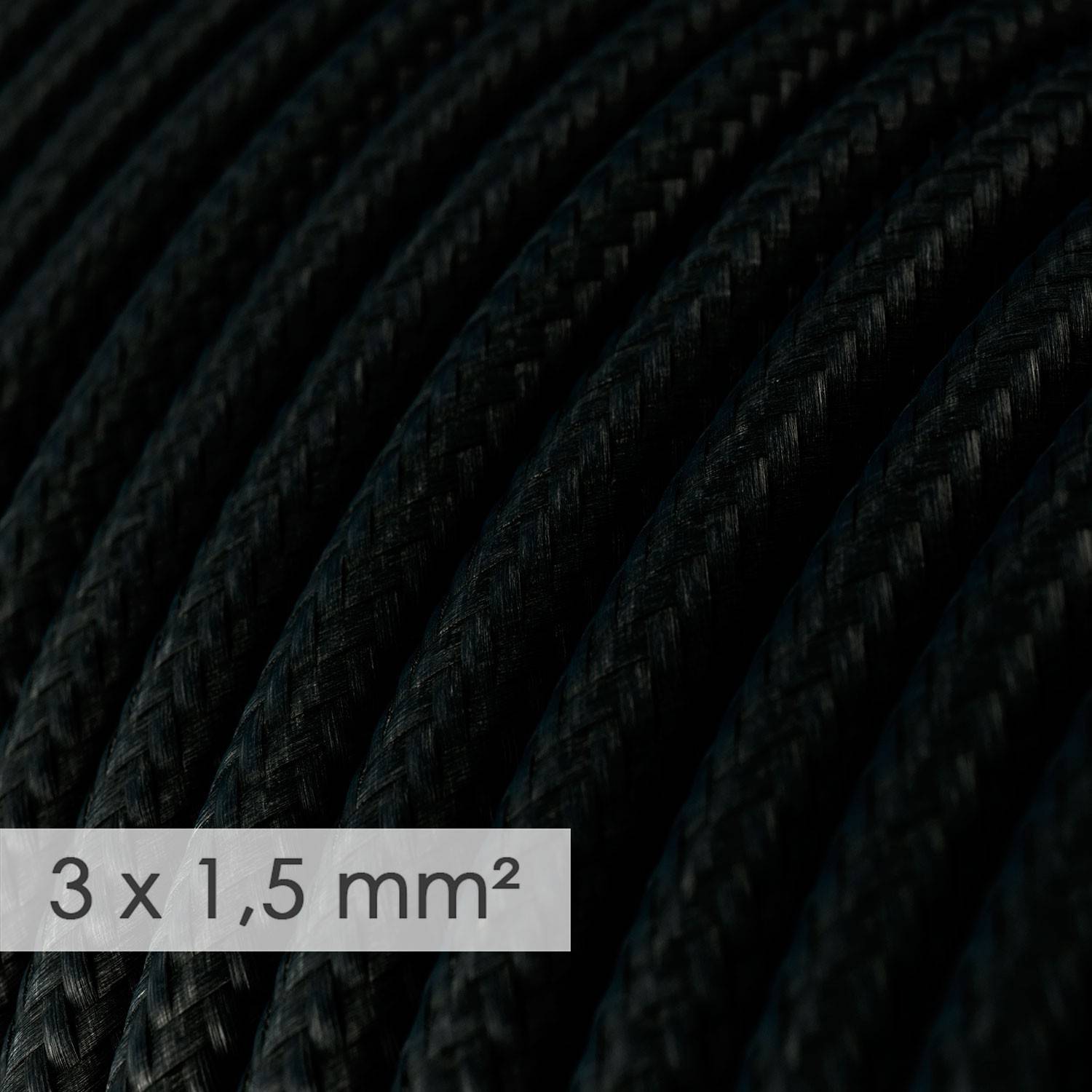 Cablu electric de secțiune mare 3x1,50 rotund - acoperit cu rayon negru RM04