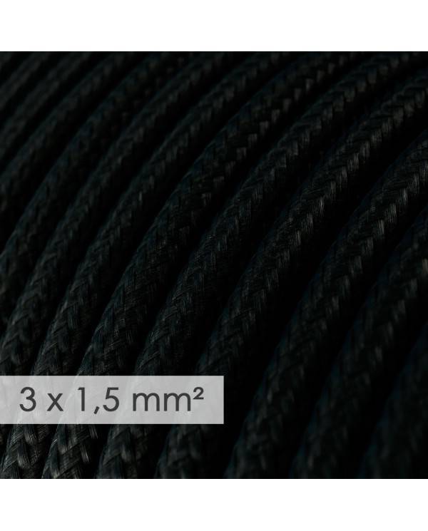 Large section electric cable 3x1,50 round - covered by rayon Black RM04