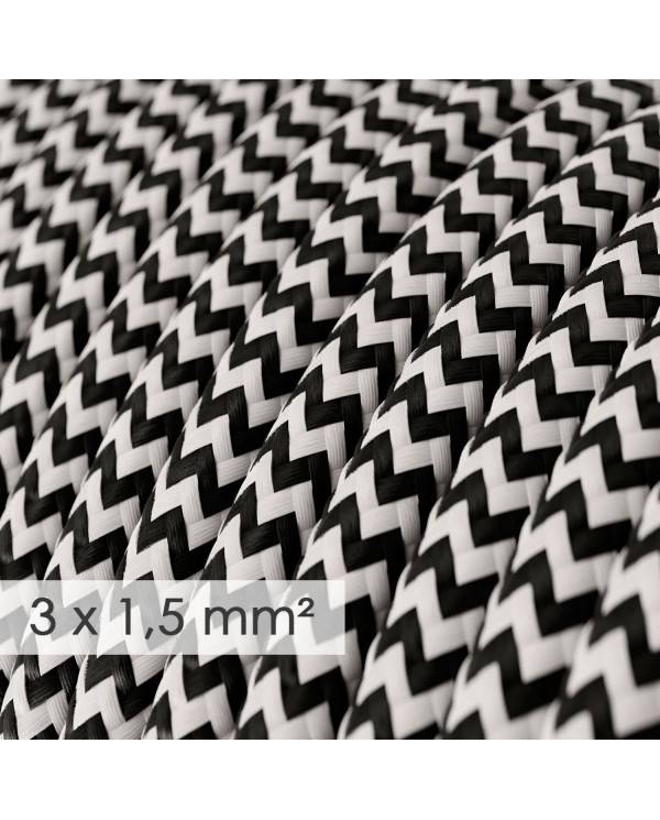 Cablu electric de secțiune mare 3x1,50 rotund - acoperit cu rayon ZigZag negru RZ04.