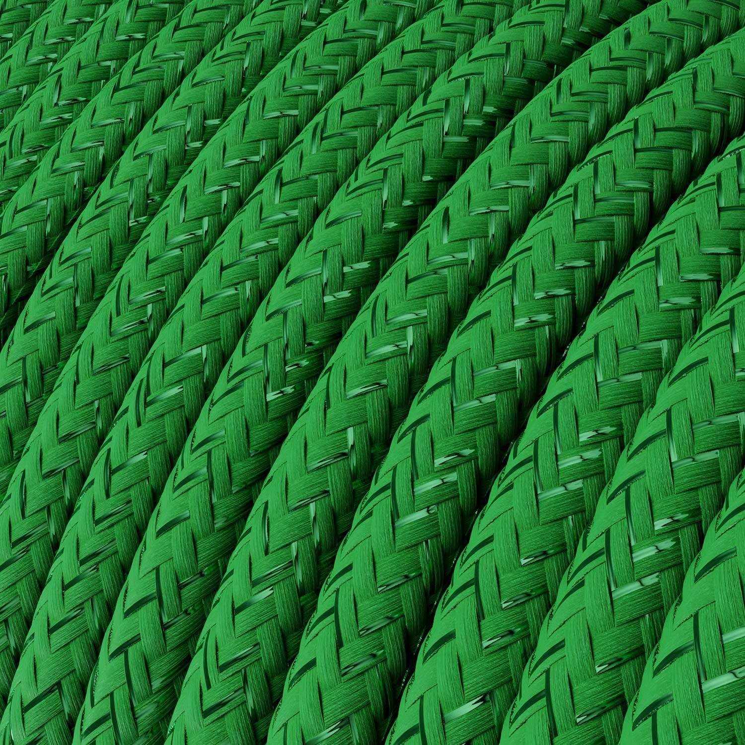 Cablu textil strălucitor de culoare verde iarbă - Creative-Cables Original - RL06 rotund 2x0.75mm / 3x0.75mm