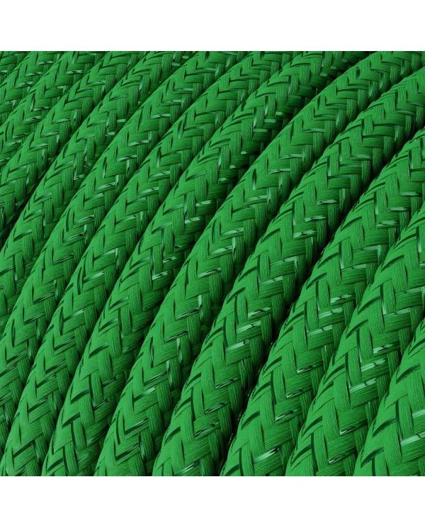 Cablu textil strălucitor de culoare verde iarbă - Creative-Cables Original - RL06 rotund 2x0.75mm / 3x0.75mm