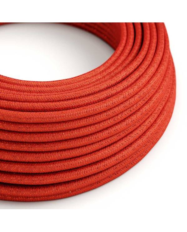 Ronde flexibele glinsterende electriciteit textielkabel van viscose. RL09 - rood