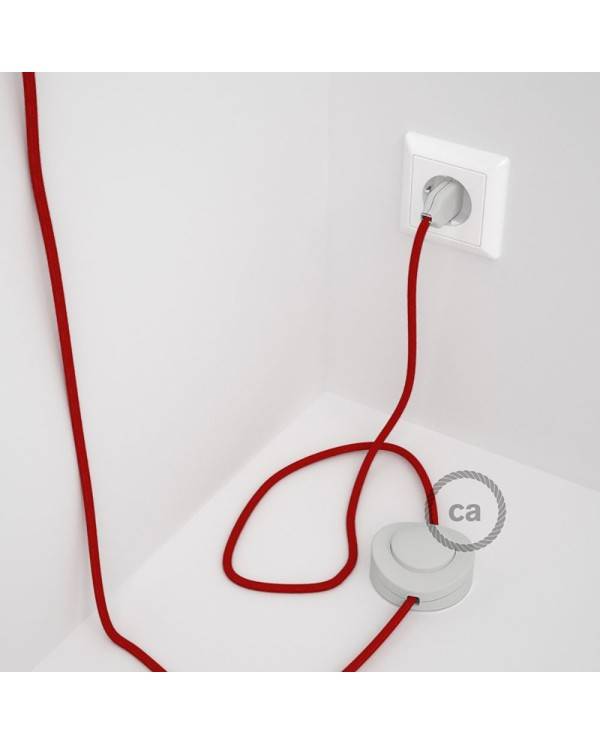 Wiring Pedestal, RC35 Fire Red Cotton 3 m. Choose the colour of the switch and plug.