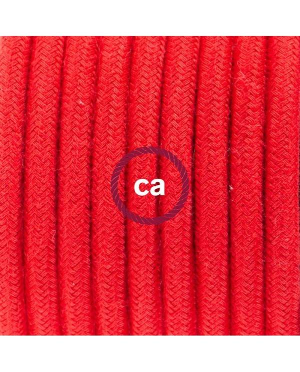 Cableado para lámpara de pie, cable RC35 Algodón Rojo Fuego 3 m. Elige tu el color de la clavija y del interruptor!