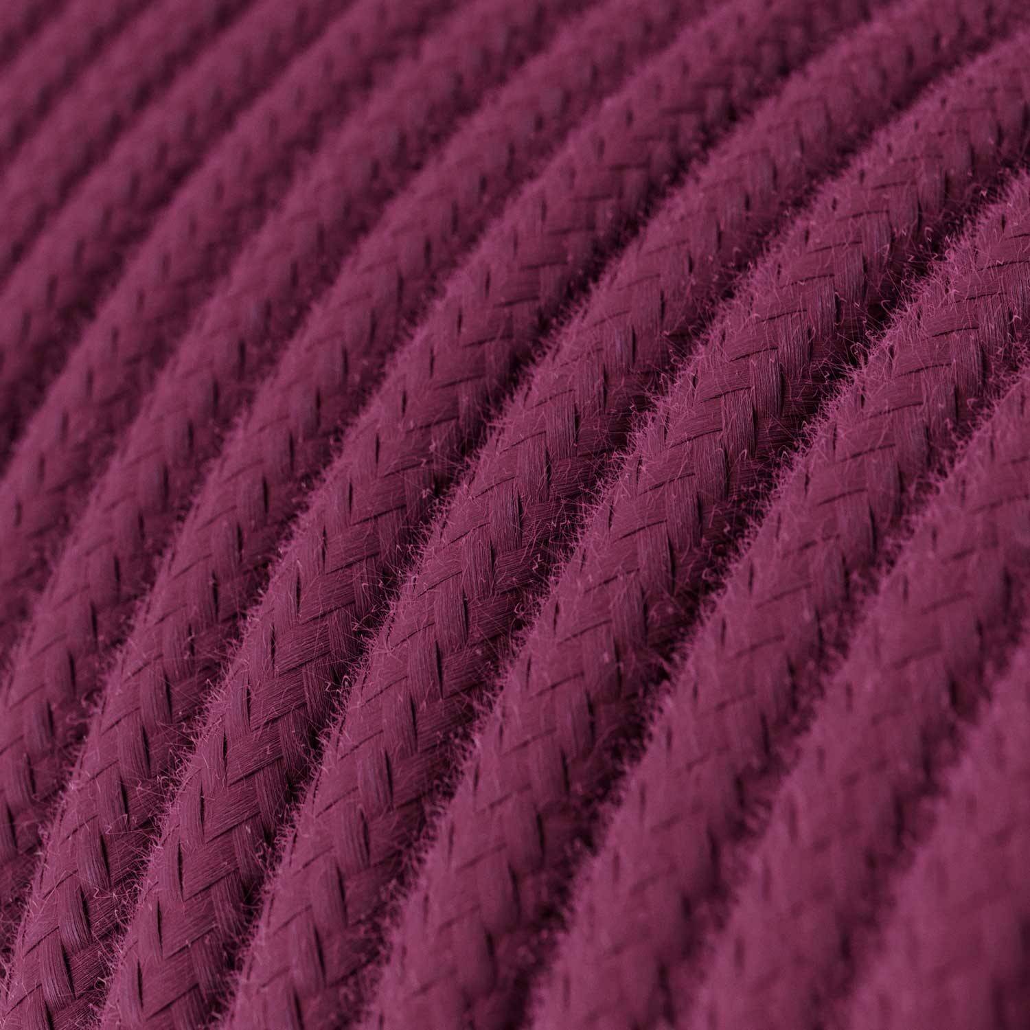 Cable Eléctrico Redondo Recubierto en Algodón Color Sólido Rojo Violeta RC32