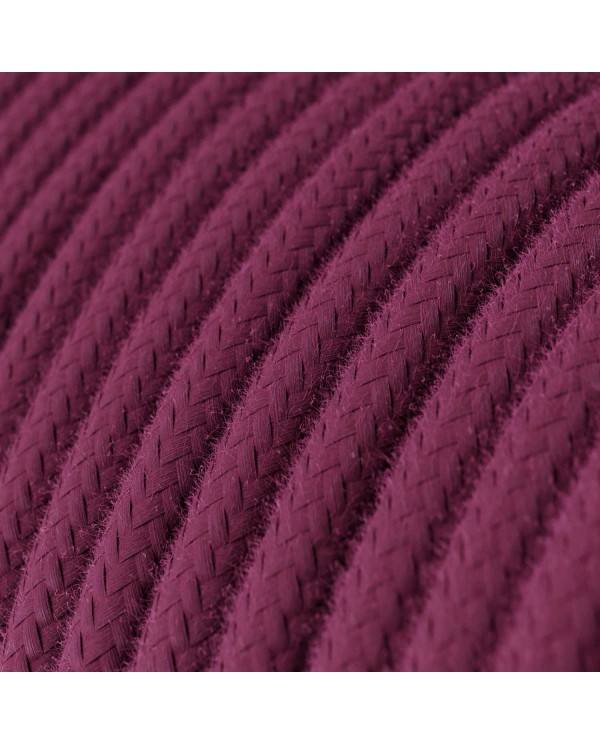 Cablu textil de bumbac Burgundy - Originalul Creative-Cables - Rotund RC32 2x0.75mm / 3x0.75mm