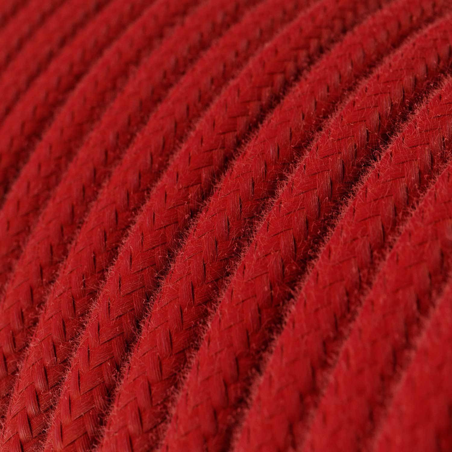 Cablu textil Cotton Fire Red - Originalul Creative-Cables - rotund RC35 2x0.75mm / 3x0.75mm