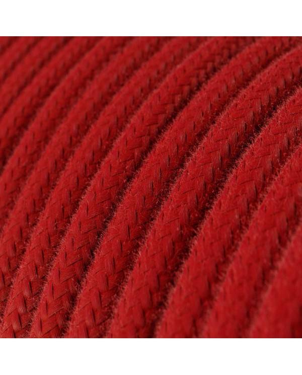 Cablu textil Cotton Fire Red - Originalul Creative-Cables - rotund RC35 2x0.75mm / 3x0.75mm