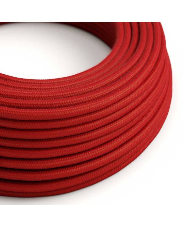 Cablu textil Cotton Fire Red - Originalul Creative-Cables - rotund RC35 2x0.75mm / 3x0.75mm