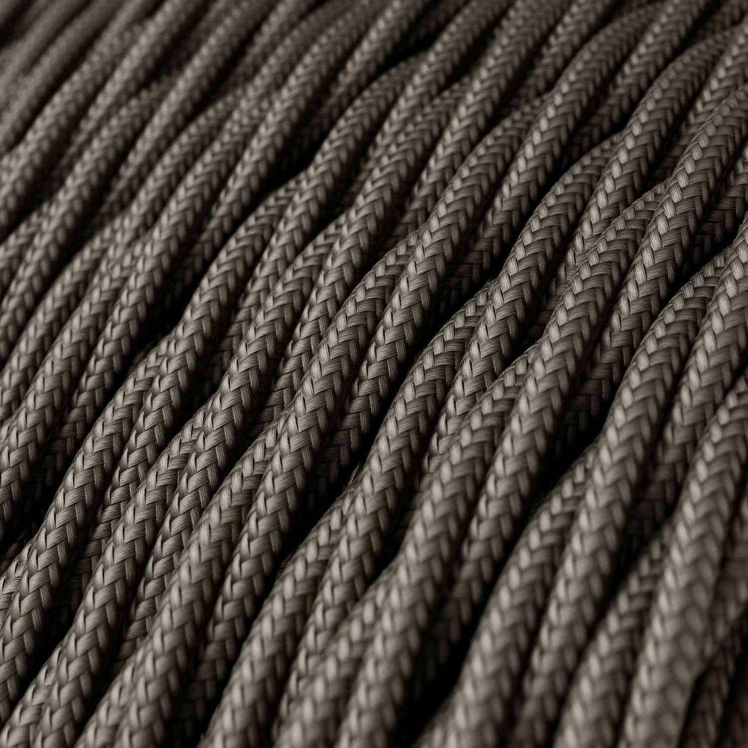 Glossy Dark Grey Textile Cable - The Original Creative-Cables - TM26 braided 2x0.75mm / 3x0.75mm