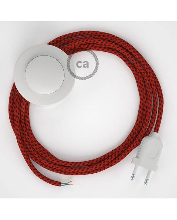 Cableado para lámpara de pie, cable RT94 Efecto Seda Red Devil 3 m. Elige tu el color de la clavija y del interruptor!