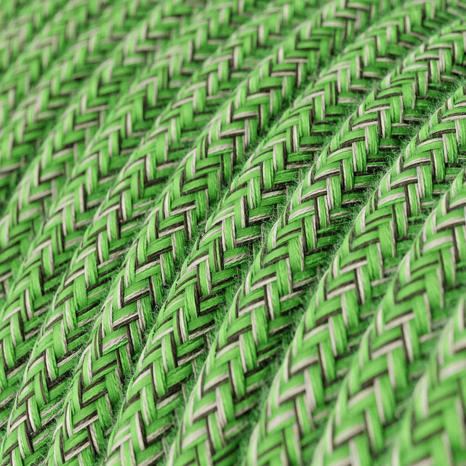 Cablu textil verde Cotton Bronte - Originalul Creative-Cables - RX08 rotund 2x0.75mm / 3x0.75mm