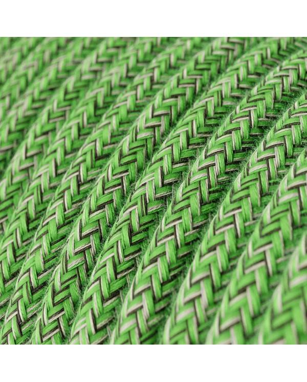 Cablu textil verde Cotton Bronte - Originalul Creative-Cables - RX08 rotund 2x0.75mm / 3x0.75mm