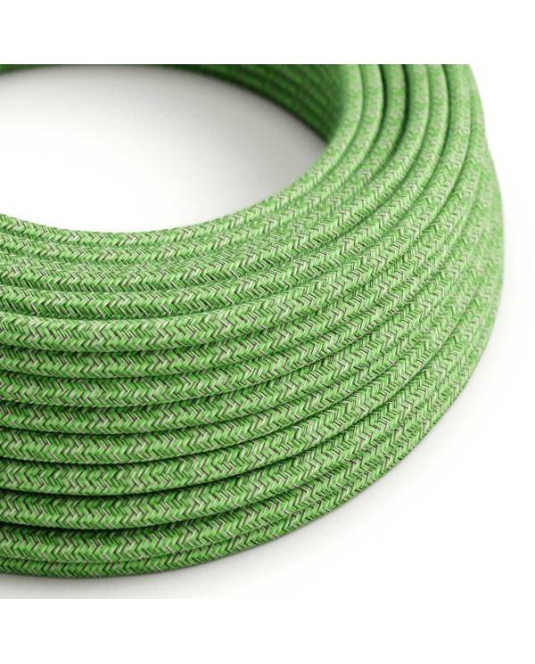 Cablu textil verde Cotton Bronte - Originalul Creative-Cables - RX08 rotund 2x0.75mm / 3x0.75mm