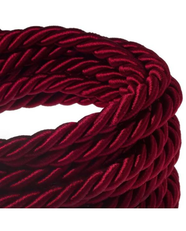 Elektrisches Tauseil XL 3x0,75 dunkel bordeaux Glanz. Durchmesser 16 mm