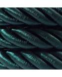 2XL electrical cord, electrical cable 3x0,75. Shiny dark green fabric covering. Diameter 24mm.