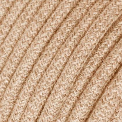 Textilkabel, hellbeige, aus Jute - Das Original von Creative-Cables - RN06 rund 2x0,75mm / 3x0,75mm