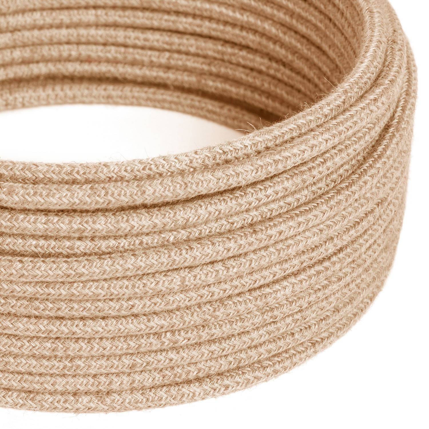 Câble textile Neutre en jute - L'Original Creative-Cables - RN06 rond 2x0,75mm / 3x0,75mm