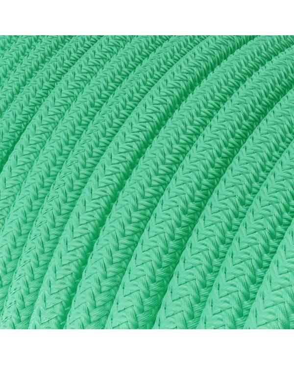 Glossy Aqua Green Textile Cable - The Original Creative-Cables - RH69 round 2x0.75mm / 3x0.75mm