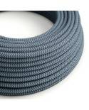 Cotton Stone Grey and Ocean Blue Textile Cable - The Original Creative-Cables - RZ25 round 2x0.75mm / 3x0.75mm