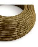 Cotton Golden Honey and Anthracite Grey Textile Cable - The Original Creative-Cables - RZ27 round 2x0.75mm / 3x0.75mm