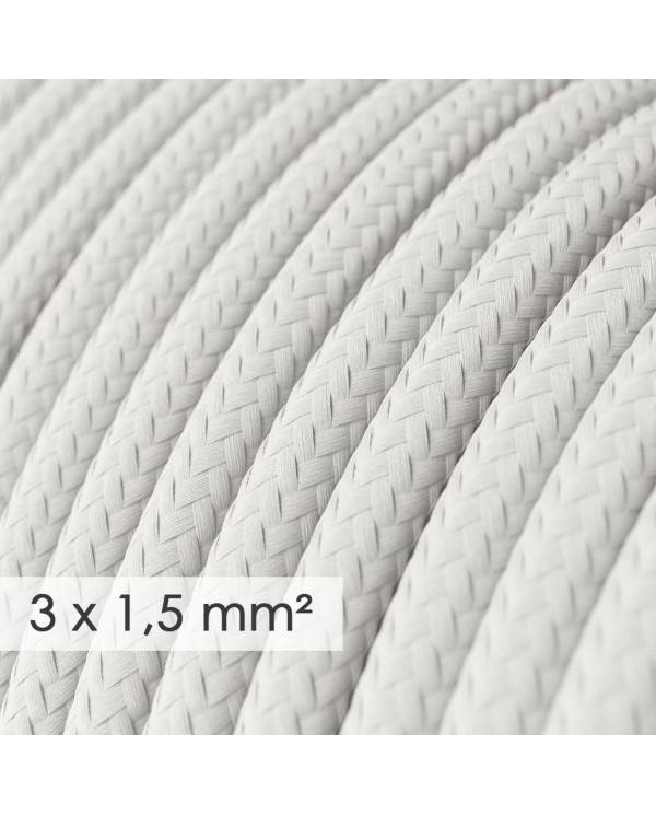 Large section electric cable 3x1,50 round - covered by rayon White RM01