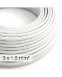 Large section electric cable 3x1,50 round - covered by rayon White RM01