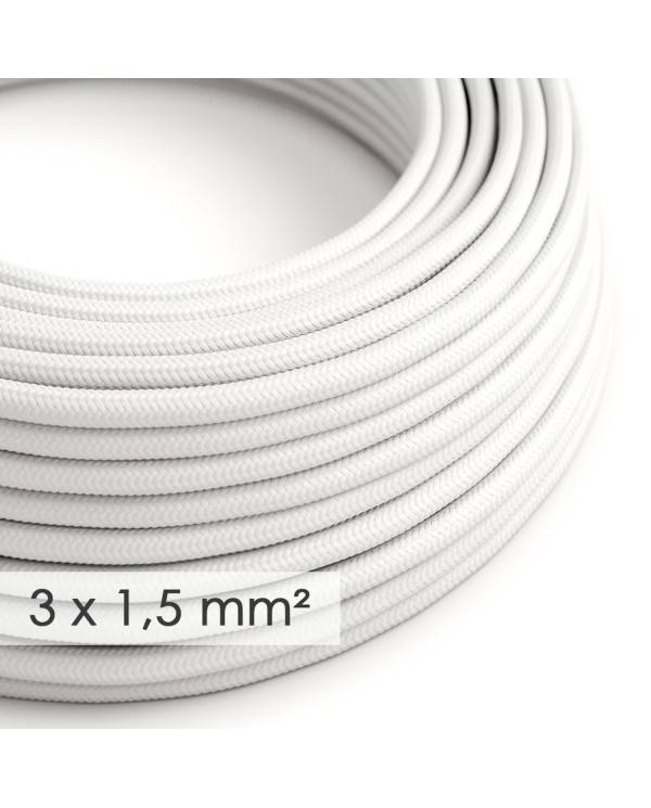 Large section electric cable 3x1,50 round - covered by rayon White RM01