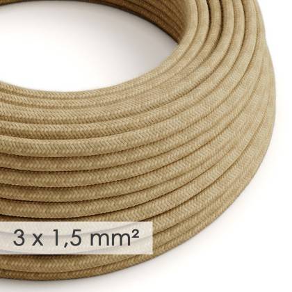 Lang overbrugging-snoer 3 x 1.50 rond - bekleed met jute RN06