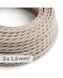 Large section electric cable 3x1,50 twisted - covered by Natural Neutral Linen TN01