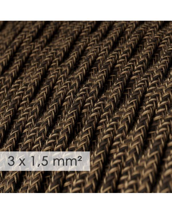 Large section electric cable 3x1,50 twisted - covered by Natural Brown Linen TN04